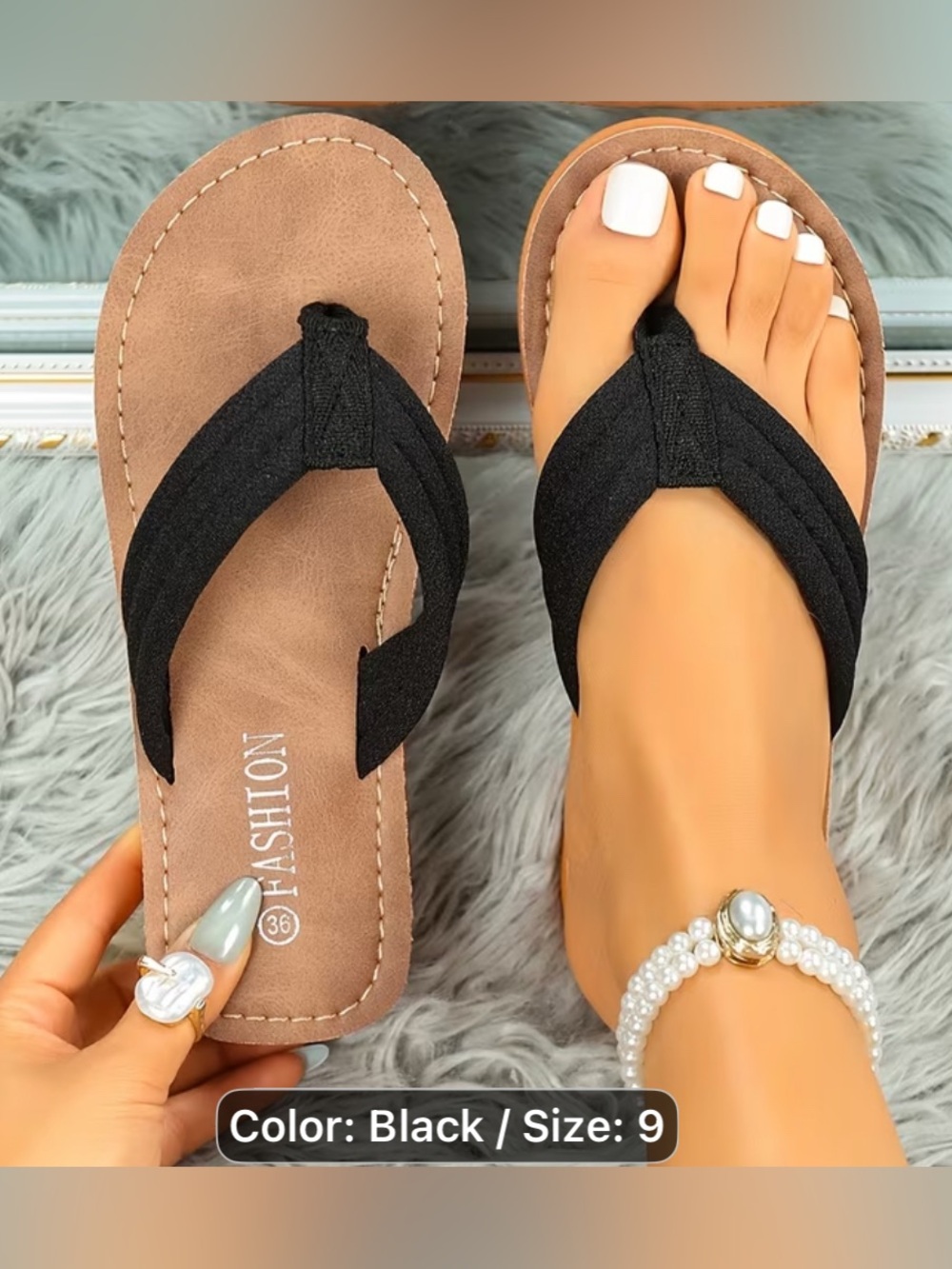Black Women's Comfort Wedge Sandals